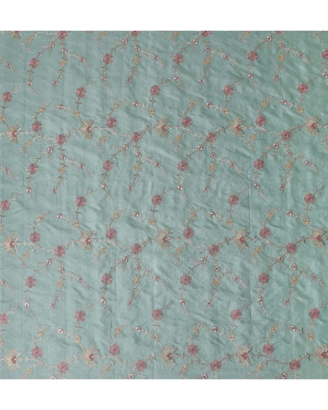 Sage Green Tussar Silk Fabric 110cm