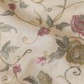 Mauve Ivory Tussar Silk Fabric 110cm