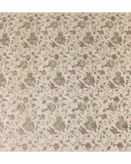 Mauve Ivory Tussar Silk Fabric 110cm