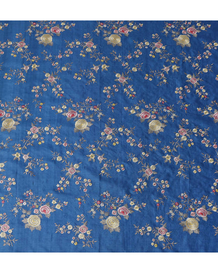 Royal Blue Tussar Silk Fabric 110cm