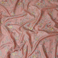 Coral Pink Tussar Silk Fabric 110cm