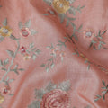 Coral Pink Tussar Silk Fabric 110cm