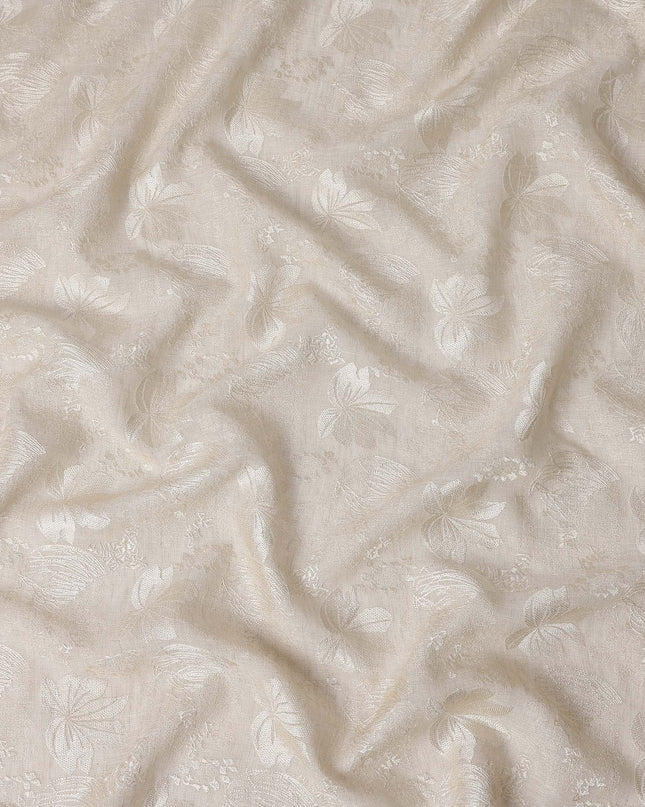 Ivory Cream Tussar Silk Fabric 110cm