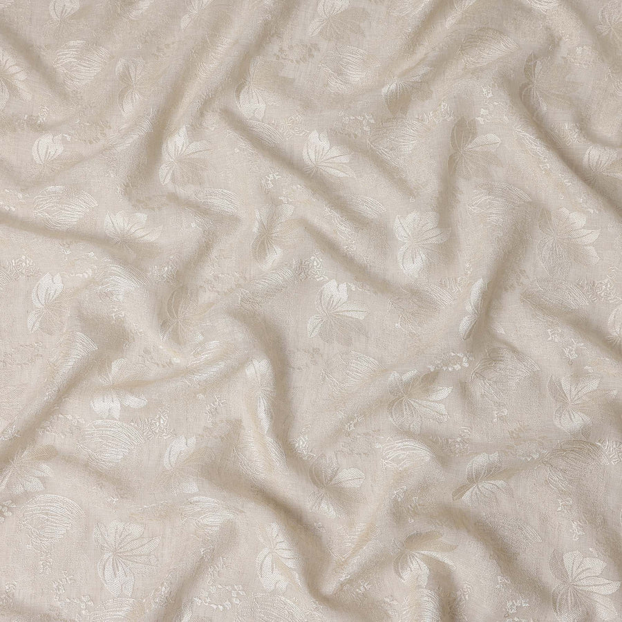 Ivory Cream Tussar Silk Fabric 110cm
