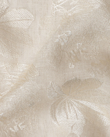 Ivory Cream Tussar Silk Fabric 110cm
