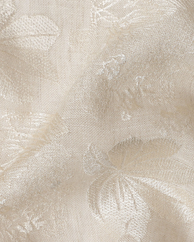 Ivory Cream Tussar Silk Fabric 110cm