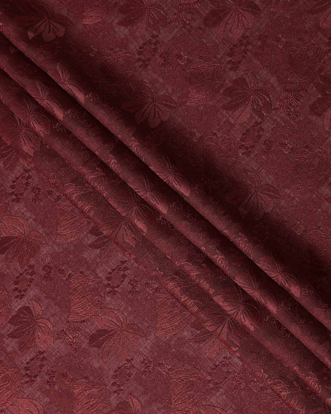 Wine Maroon Tussar Silk Fabric 110cm