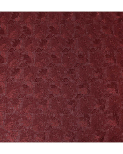Wine Maroon Tussar Silk Fabric 110cm