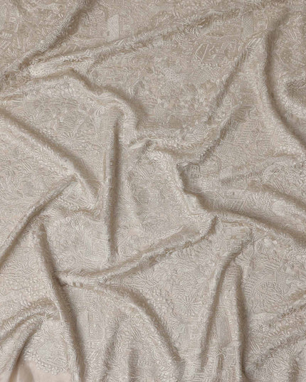 Warm Beige Tussar Silk Fabric 110cm