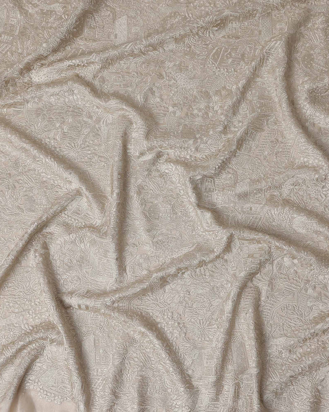 Warm Beige Tussar Silk Fabric 110cm