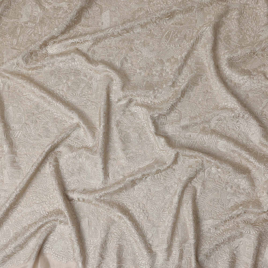 Warm Beige Tussar Silk Fabric 110cm