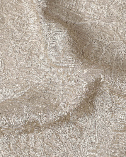 Warm Beige Tussar Silk Fabric 110cm