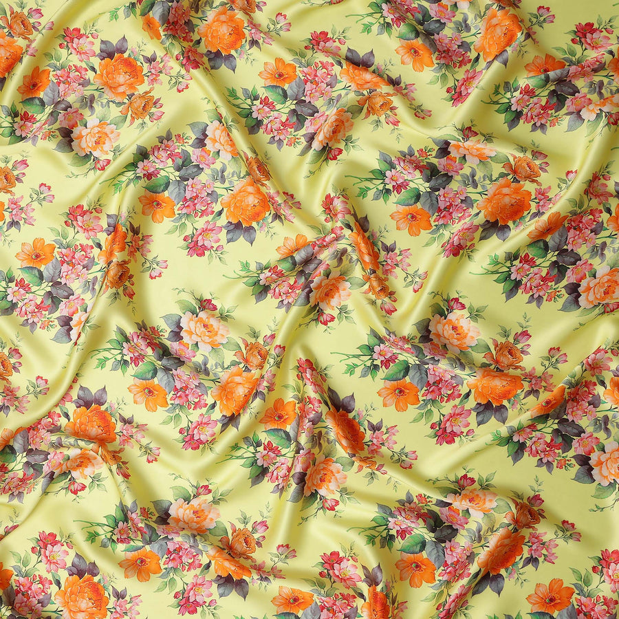 Pale Lemon Yellow Pure Silk Chiffon Fabric 110cm
