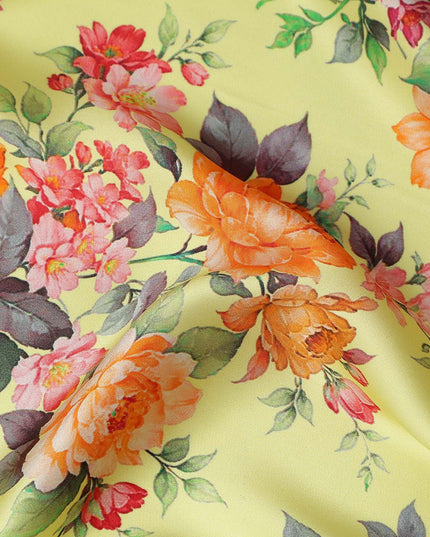 Pale Lemon Yellow Pure Silk Chiffon Fabric 110cm