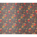 Charcoal Grey Bouquet Floral Silk Satin Fabric 110cm