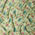 Pastel Pistachio Green Pure Silk Chiffon Fabric 110cm