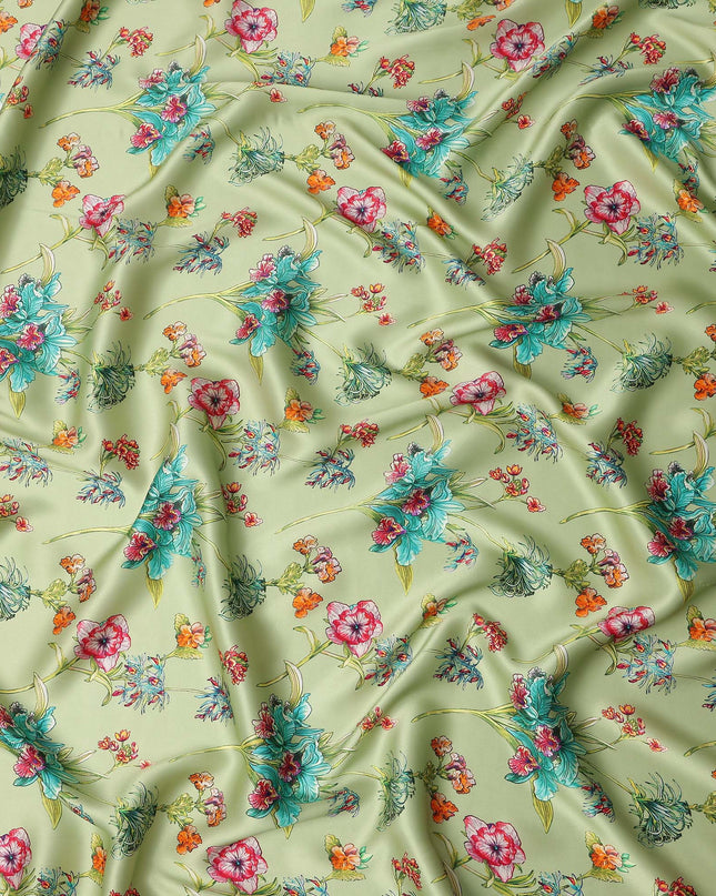 Pastel Pistachio Green Pure Silk Chiffon Fabric 110cm