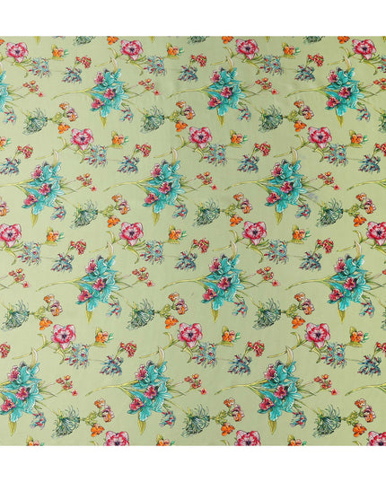 Pastel Pistachio Green Pure Silk Chiffon Fabric 110cm