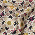 Mauve Plum Geometric Silk Satin Fabric 110cm