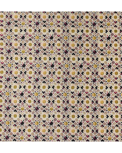 Mauve Plum Geometric Silk Satin Fabric 110cm