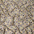 Ivory Cream Moroccan Star Geometric Pure Silk Chiffon Fabric