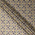 Ivory Cream Moroccan Star Geometric Pure Silk Chiffon Fabric