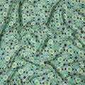 Jade Green Geometric Silk Satin Fabric 110cm