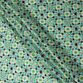 Jade Green Geometric Silk Satin Fabric 110cm
