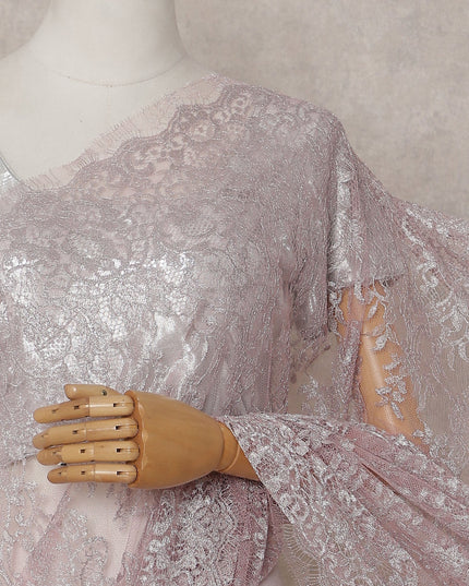 Blush Pink French Chantilly Lace Saree