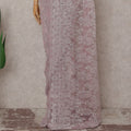 Blush Pink French Chantilly Lace Saree
