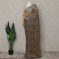 Antique Bronze Brown French Lace Saree Fabric