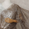 Antique Bronze Brown French Lace Saree Fabric