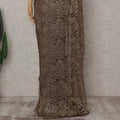 Antique Bronze Brown French Lace Saree Fabric