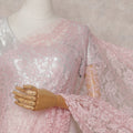 Blush Pink French Chantilly Lace Saree | Lurex