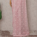 Blush Pink French Chantilly Lace Saree | Lurex