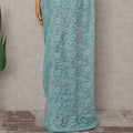 Turquoise Blue French Chantilly Lace Saree | Lurex