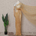 Antique Gold French Chantilly Lace Saree | Lurex
