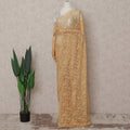 Antique Gold French Chantilly Lace Saree | Lurex