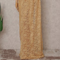 Antique Gold French Chantilly Lace Saree | Lurex