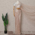 Blush Peach French Chantilly Lace Saree | Lurex