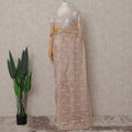Blush Peach French Chantilly Lace Saree | Lurex