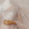Blush Peach French Chantilly Lace Saree | Lurex