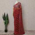 Scarlet Red Chantilly Lace Saree - D31620