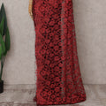 Scarlet Red Chantilly Lace Saree - D31620