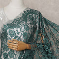 Emerald Bottle Green Chantilly Lace Saree - D31615