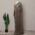 Copper Brown Chantilly Lace Saree - D31621