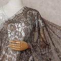Copper Brown Chantilly Lace Saree - D31621