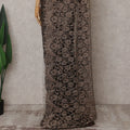 Copper Brown Chantilly Lace Saree - D31621