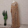 Antique Bronze Gold Chantilly Lace Saree - D31608