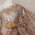 Antique Bronze Gold Chantilly Lace Saree - D31608